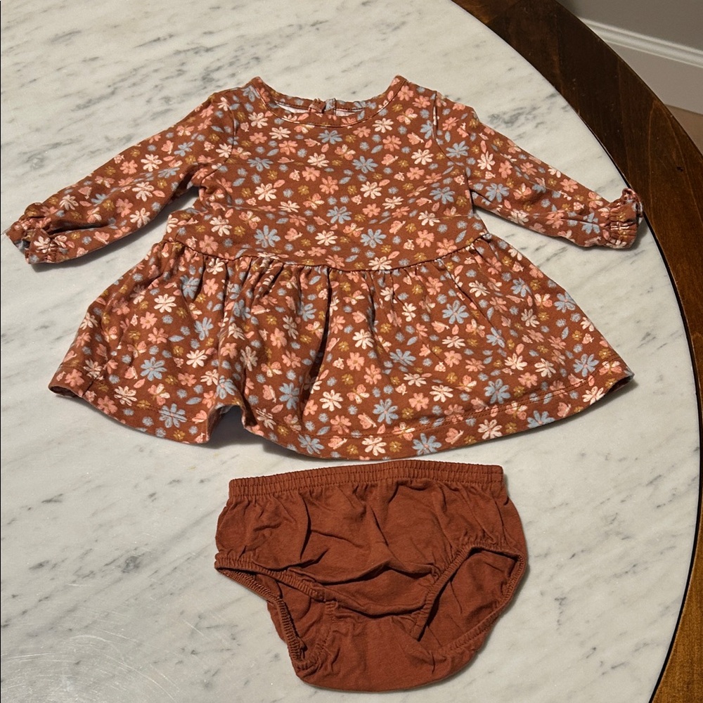 Carter's Floral Diaper Cover Set - Rust and White
